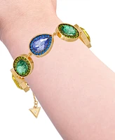 Guess Gold-Tone Rainbow Rhinestone Statement Bracelet