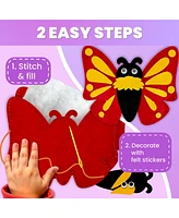 Quokka Kids Crafts Ages 4-8 Diy Beginner Needle and Thread Kit - 12 Sewing Basic