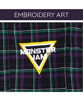 Monster Jam Toddler Boys Grave Digger Truck Flannel Matching Family Button Down Shirt