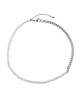 Non-Plated Stainless Steel Necklace with Rose Quartz Beads