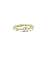 The Lovery Gold Beaded Aquamarine Ring 14K Gold