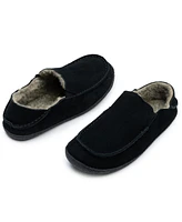 Alpine Swiss Men's Gary Genuine Suede Moccasin Slippers Sherpa Slip On Shoes