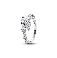 Pandora Sterling Silver Sparkling Overlapping Band Ring