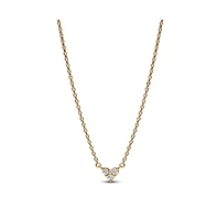 Pandora Gold-Plated Triple Stone Heart Collier Pendant Necklace