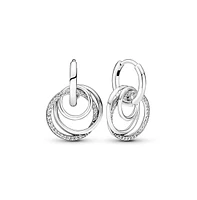 Pandora Sterling Silver Family Always Encircled Hoop Earrings
