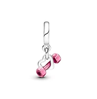 Pandora Sterling Silver Dumbbell Heart Dangle Charms