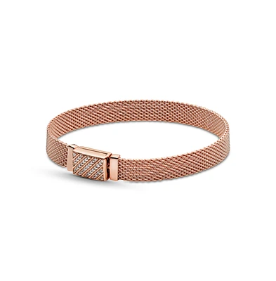 Pandora Gold-Plated Reflexions Long Clasp Pave Bracelet