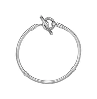 Pandora Sterling Silver Moments T-Bar Snake Chain Bracelet