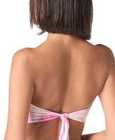 Carmen Marc Valvo Women's Printed Twist Bandeau Bikini Top