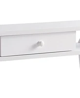 Sleek Modern Console Table with Drawer & Mini Shelves for Entryway or Living Room