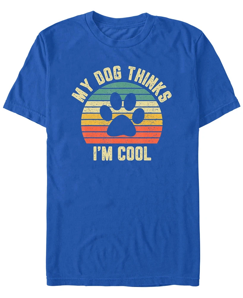 Design By Humans Men's My Dog Thinks I'm Cool Shirt Funny Lover Retro Short Sleeve T-Shirt