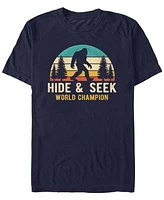 Design By Humans Men's Bigfoot Hide and Seek World Champion Short Sleeve T-Shirt