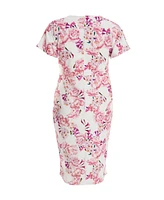 Quiz Plus Floral Scuba Crepe Wrap Maxi Dress