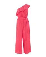 Quiz Women's Textured One Shoulder Culotte Jumpsuit