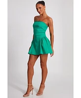 Quiz Women's Bengaline Bandeau Drop Waist Mini Dress