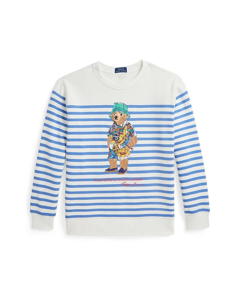 Polo Ralph Lauren Big Boys Striped Bear Fleece Sweatshirt