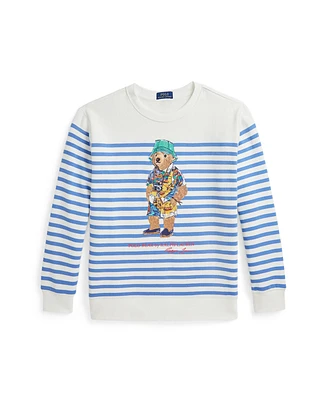 Polo Ralph Lauren Big Boys Striped Bear Fleece Sweatshirt