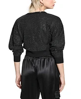 Guess Women's Khloe Rhinestone V-Neck Cardigan Sweater