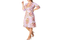 Kiyonna Plus Signature Print Wrap Dress