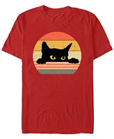 Design By Humans Men's Cat Retro Style Short Sleeve T-Shirt