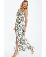 Quiz Women's Crepe Tropical Wrap Maxi Dress