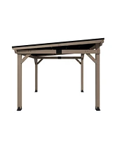 Mondawe 12 Ft. W x Ft. D Patio Wall-Mounted Solid Cedar Wood Gazebo with Galvanized Steel Roof