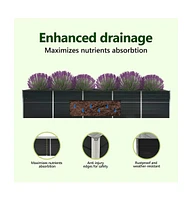Garden Raised Bed Galvanized Steel 157.5"x31.5"x17.7" Anthracite