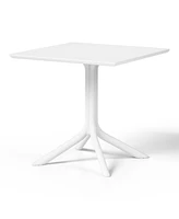 Modern 5-Piece Resin Patio Dining Table Set with Stackable Patio Dining Chairs