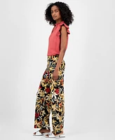 Anne Klein Women's Printed Pull-On Wide-Leg Pants