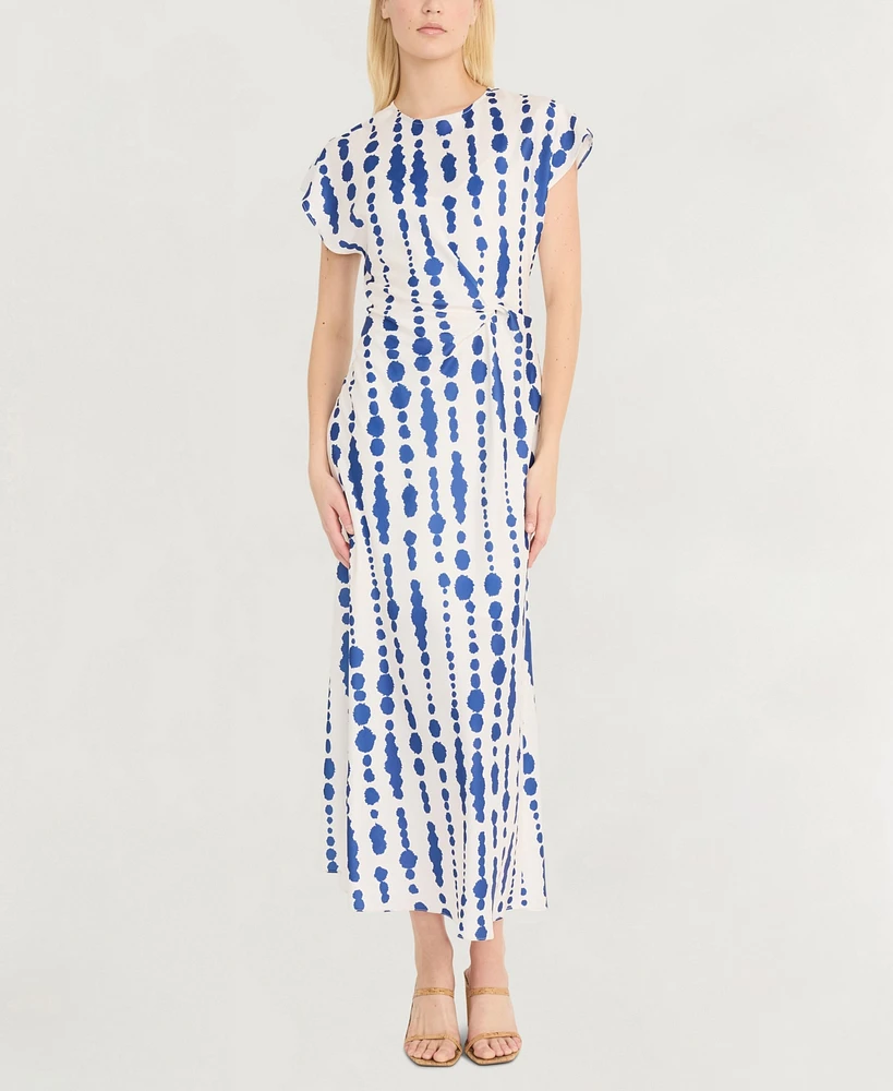 Luxely Women's Printed Twist-Front Midi Dress
