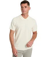 Kenneth Cole Men's Short Sleeve Waffle Knit Polo Sweater