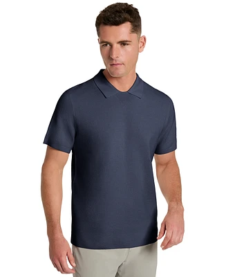 Kenneth Cole Men's Short Sleeve Waffle Knit Polo Sweater