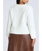 Eloquii Plus Buttoned Sleeve Sweater