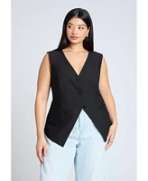 Eloquii Plus Split Hem Suiting Vest