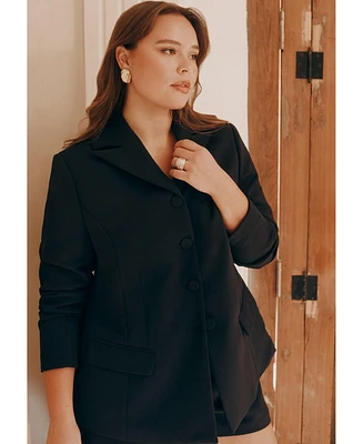 Eloquii Plus Fitted High Neckline Blazer