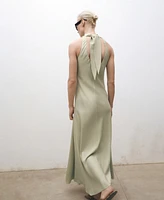 Mango Women's Bow Back Detail Satin Dress