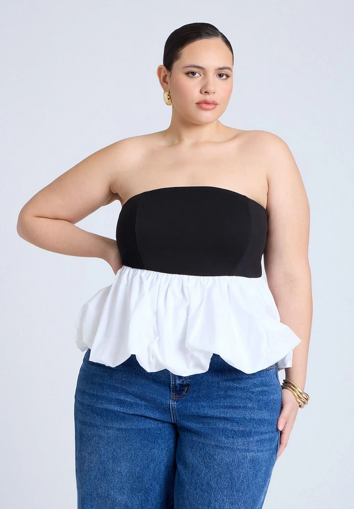 Eloquii Plus Peplum Tube Top