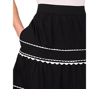 CeCe Women's Cotton Maxi Tiered Skirt