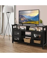 58 Inch Tv Stand Entertainment Console Center with 2 Cabinets