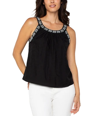 Liverpool Los Angeles Women's Sleeveless Beaded Tank Top