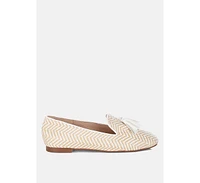 Dara Raffia Tassels Detail Loafers