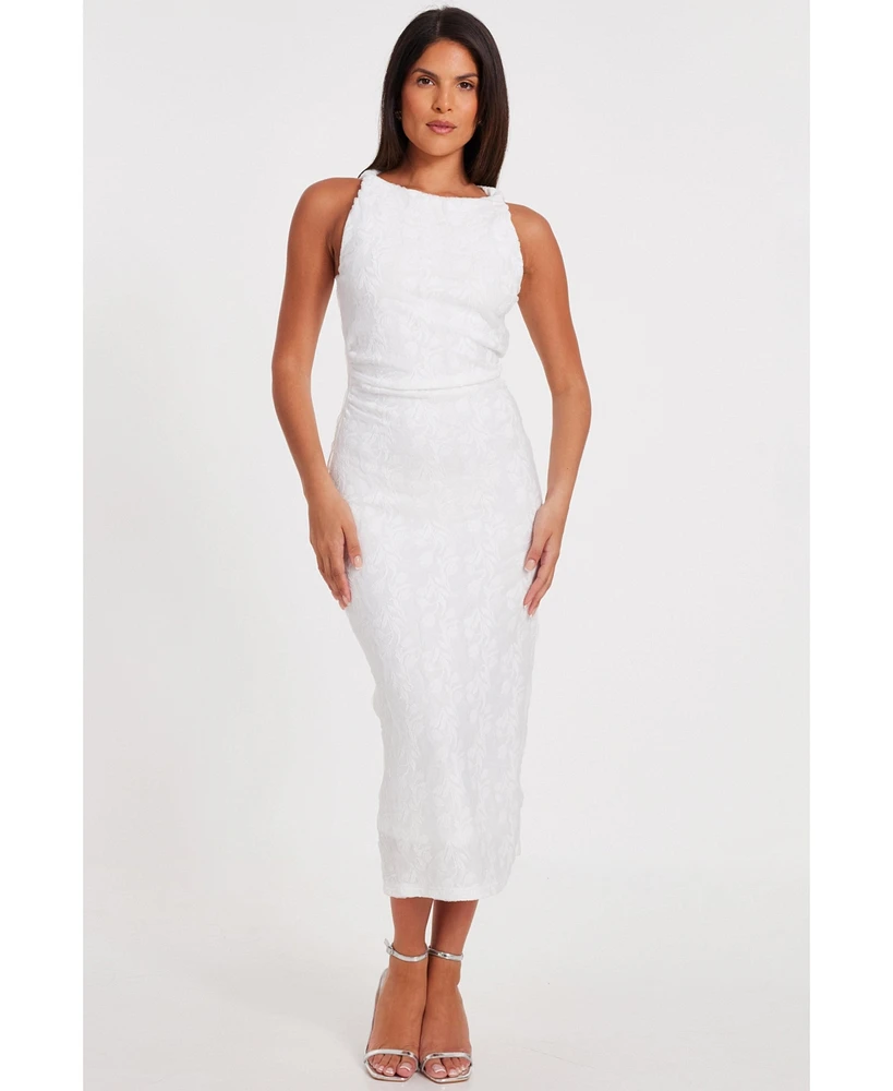 Quiz Women's Jaquard Maxi Dress With Twist Strap