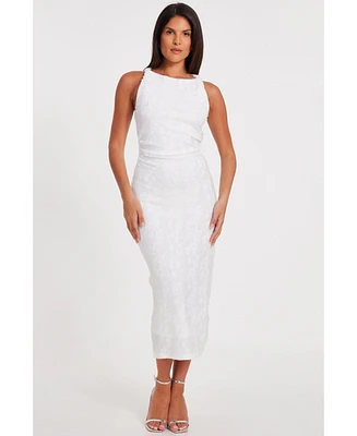 Quiz Women's Jaquard Maxi Dress With Twist Strap