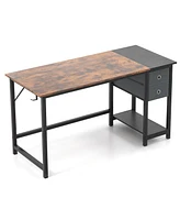 55-Inch Home Office Desk with 2 Drawers Hanging Hook-55 Inch