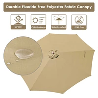 Yescom 13FT Large Outdoor Patio Umbrella UV30+ Wood 8 Rib Pole for Table Beach Yard Garden Wedding Deck Cafe Pool Tan