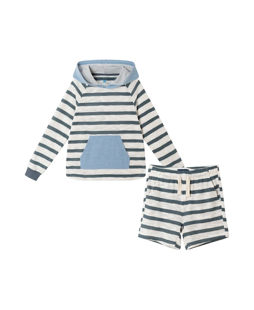 Andy & Evan Little Boys Toddler/Child Long Sleeve Hoodie Short Lounge Set
