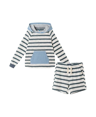 Andy & Evan Little Boys Toddler/Child Long Sleeve Hoodie Short Lounge Set