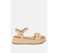 Anglong Raffia Flatform Sandals