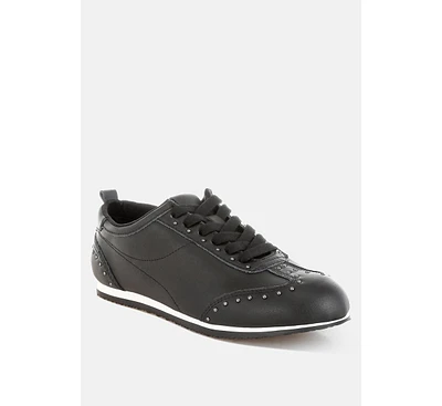 Odaya Studded Real Soft Leather Sneakers