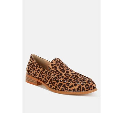 Cacani Leopard Print Heeled Loafers